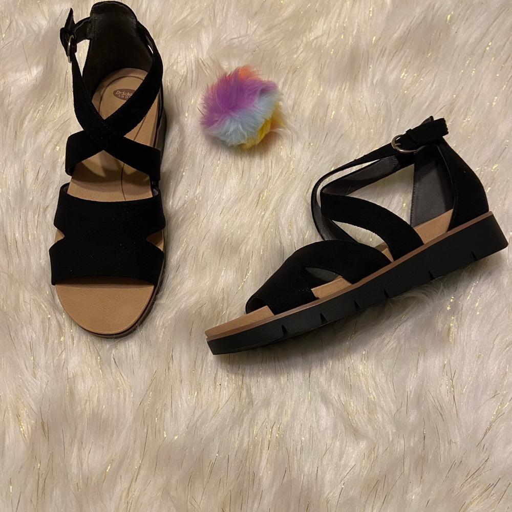 Dr. Scholl’s Good Karma Black Strappy Sandal Size 11